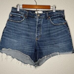 Abercrombie Fitch The Dad Short High Rise‎ Curve Love Womens 32 14 Button Fly